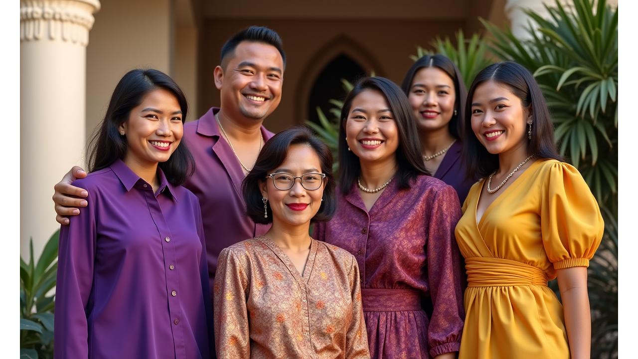 Isang grupo ng mga maligayang indibidwal na may iba't ibang kakayahan, nakasuot ng eleganteng adaptibong kasuotan, na nagpapahayag ng pakiramdam ng dignidad at komunidad.