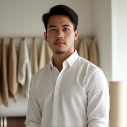 Portrait of Marcus Tan, Innovation Director, in a modern, well-lit studio.