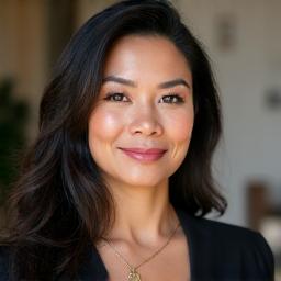 Portrait of Elena Morales, Lead Designer, looking thoughtful.