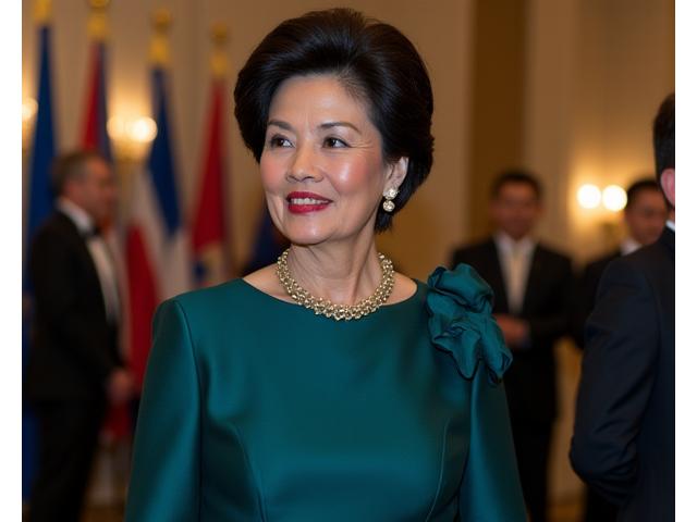 Ambassador Sofia Alonzo in a modern terno at a diplomatic event