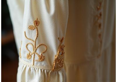Tradisyonal na baro't saya o Filipiniana na may modernong modestong disenyo.