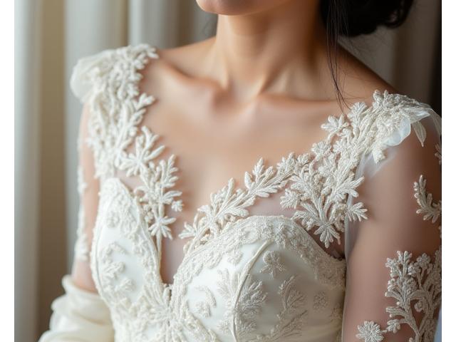 Luxury Filipino wedding attire featuring a finely embroidered Barong Tagalog and an elegant Filipiniana gown, in a traditional setting.