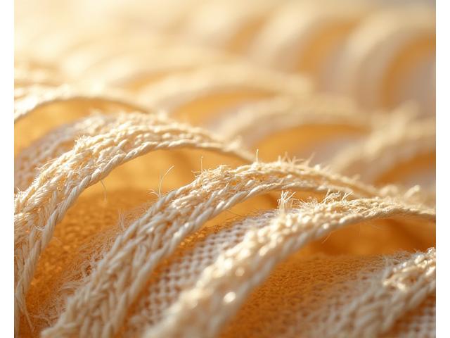 Detalyadong larawan ng telang abaca at piña, ipinapakita ang kanilang natatanging paghabi at natural na kulay-garing.